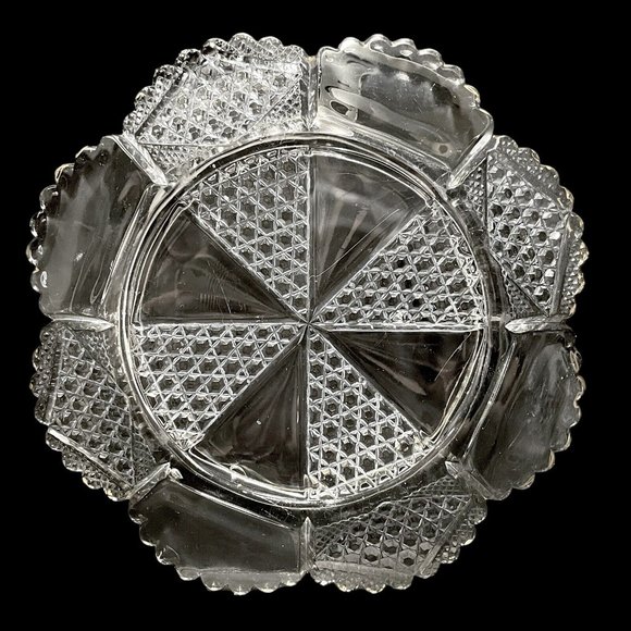 Antique 1896 Carmen by Fostoria 575 Panelled Diamond 4 Pcs Table Set EAPG Rare - Picture 4 of 16